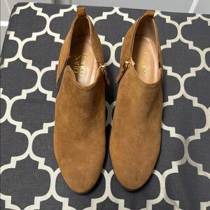 Franco Sarto Tan Ankle Booties with Suede Finish